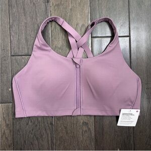 Lululemon NWT Energy Zip-Front Bra *High-Support, B–G Cups Lavender Lux